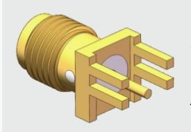 50 Ohm Gold Plated Straight SMA Female 4 Leg Through Hole Solder Connector the frequency up to 18 GHz