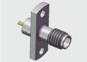 Stainless Steel 2 Hole Flange Mount SSMA Female/Jack RF Coaxial Microstrip Connector Up To 18GHz with Metal Convex Surface