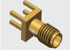 Copper Alloy SSMA Female/Jack 4 Leg Through Hole Solder RF Coax Connector Up To 18GHz