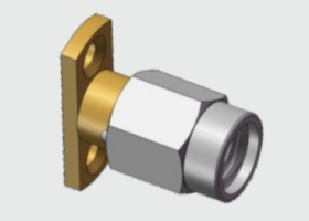 2 Hole Flange Mount SSMA Male/Plug RF Coaxial Microstrip Connector Frequency Up To 18GHz with Stainless Steel Screw Sleeve/Barrel