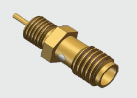Copper Alloy Gold Plated SSMA Female/Jack RF Coaxial/Coax Microstrip Connector Frequency Up To 18GHz with Bulkhead Mount