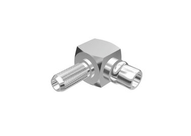 Male Right Angle MMCX RF Connector Nickel Plated Plating Design For RG316
