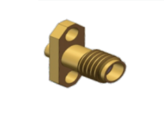 50Ω 2 Holes Flange Mount Jack Mini SMA Female RF Coaxial .086 Cable Connector 18GHz
