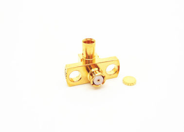 Female Right Angle SMP RF Connector 2 Holes Flange Mount Coaxial Connector