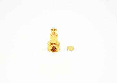 Gold Plated Coaxial SSMP Connector , Right Angle Coax Connector Light Weight