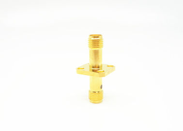 Gold Plated 4 Holes Flanges Mount RF Connector SMA Straight 50Ohm Male to Male Adapter