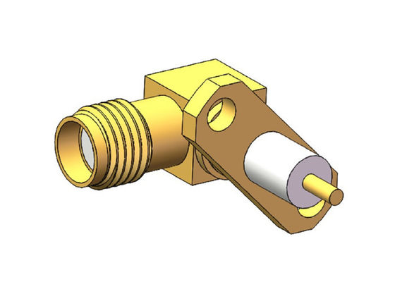 SMA 2 Holes Flange Mount 90 Degree Female Coaxial Connector