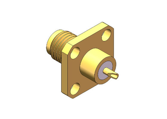 Gold Plated Flange Mounting 50 Ohm SMA Female Connector