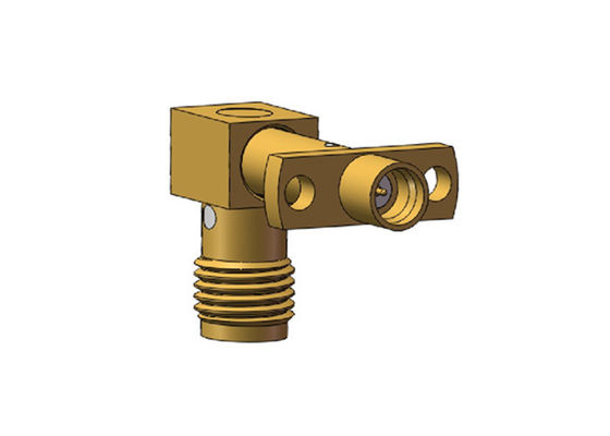 SMA Female to SMP Female Flange Mount RF Connector Right Angle