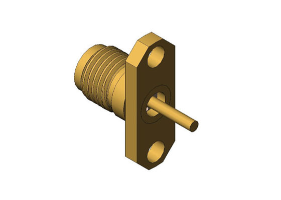 2.92mm Female 2 Hole Flange RF Connector Brass
