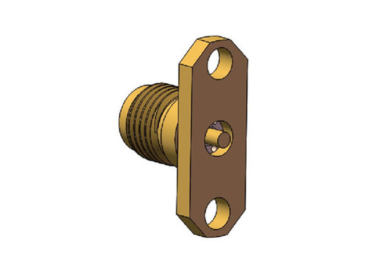 RF Coaxial 40 GHz 2.92mm Connector 2 Hole Flange Female Brass