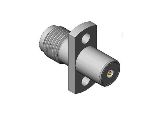 Stainless Steel RF Coaxial Connector K Series Female Straight 2 Hole Flange 2.92mm
