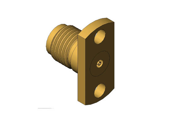 2.92mm RF Coaxial Connector SMK Series Female Straight 2 Holes Flange Brass