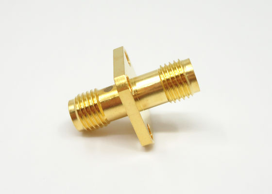 RF Straight SMA Female To Female 18GHz Flange Mount Adapter