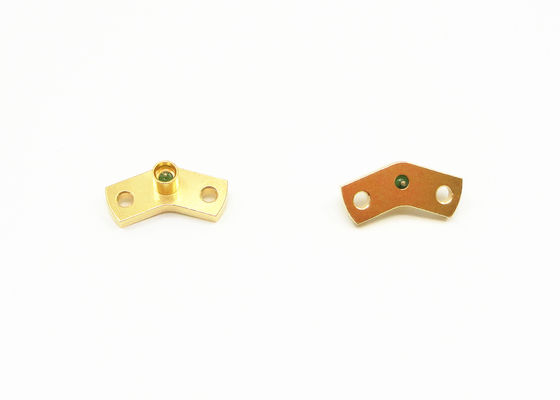 2 Hole Male Coaxial SSMP Connector Flange Mount Gold Plated Brass
