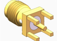 Four Legs PCB/Panel Mount SMA Female Straight Transmission Line Termination Connector