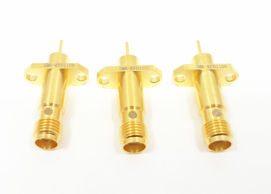 Customized Size SMA Female 2hole Flange Mount with Long Microstrip Pin