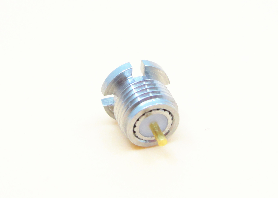 Male Bulkhead Stainless Steel Full Detent SMP RF Connector φ0.7