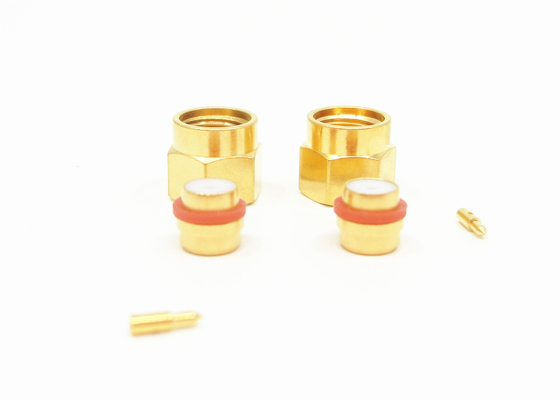 ROHS SMA Male Brass Mini SMA 50 Ohm RF Connector For 2# Simi Rigid / Flexible Cable