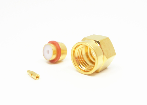 ROHS SMA Male Brass Mini SMA 50 Ohm RF Connector For 2# Simi Rigid / Flexible Cable