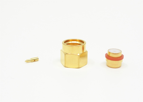 ROHS SMA Male Brass Mini SMA 50 Ohm RF Connector For 2# Simi Rigid / Flexible Cable