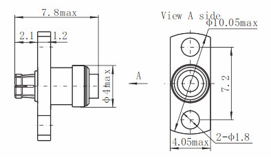 2 Holes SMPM/Mini SMP Female RF Connector for Semi Rigid/Flex Cable