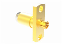 Mini SSMP Female RF Coaxial Connector 2 Hole Flange Mount