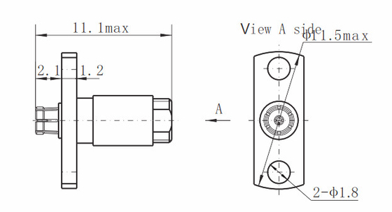 Mini SSMP Female RF Coaxial Connector 2 Hole Flange Mount