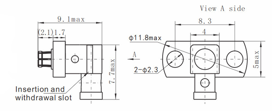 SSMP Female RA Rotatable Flange Mount RF Cable Connector for CXN3506/MF108A