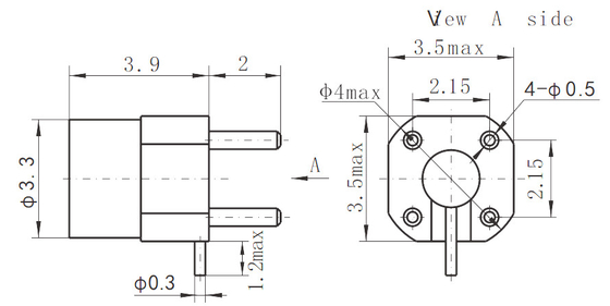 SSMP Male Right Angle RF Connector Surface Mount With Microstrip Full Detent