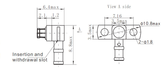 Right Angle 50Ohm SMPM RF Connector Full Detent Jack CXN3657/MF151A Flange Mount