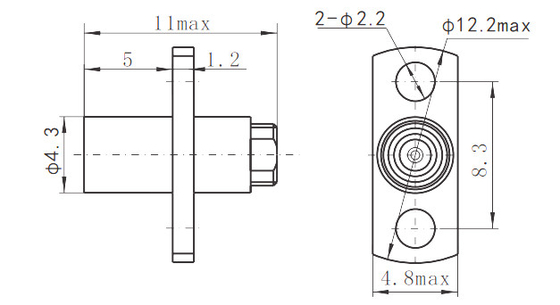 Semi Rigid/Flex Cable SMP Male Stainless Steel Limited Detent Interface Depth 2.79