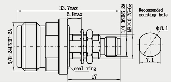 PTFE Hermetically N Type Female to SMA Female Adapter