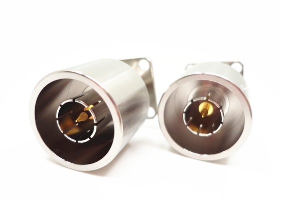 High Frequency N Series Straight 4-hole Flange RF Male Connector with Long Strip