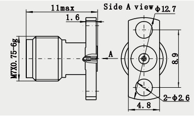 50Ohm MMW 2.4mm RF Connector Female Jack Straight RF Connector