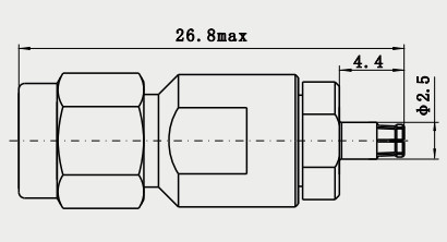 Stainless Steel 50Ω Male to Female K to SSMP RF Adapter