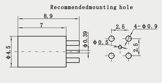 Female Right Angle SMP RF Connector 2 Holes Flanges Mount Coaxial Connector