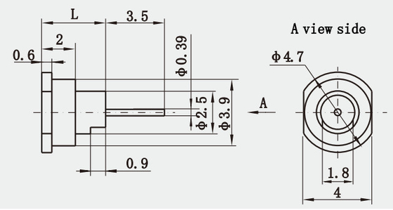 Construction SMP Male RF Connector With Long Microstrip Plug Smooth Bore Interface