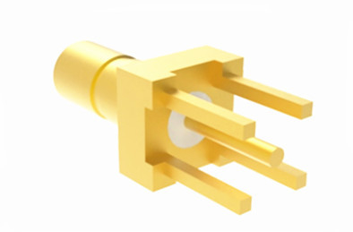 Gold Plated SSMB Male PCB Mount RF Connector Straight Type Nickel / Gold Plated