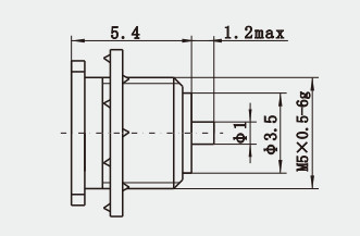 Gold Plated MCX Female Bulkhead RF Connector With Microstrip