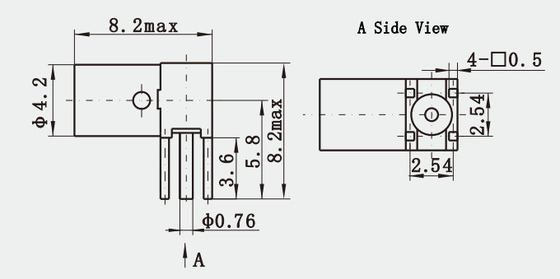 SMP Series Male RA PCB Mount Limited Detent RF Connector Plug