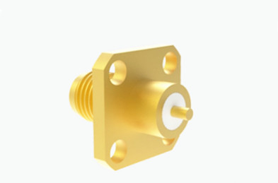 Brass Gold Plated SMA Female RF Flange MountMicro-strip Connectors