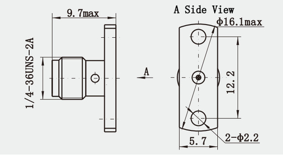 Stainless Steel Niclek Plated SMA Female RF Connector with Microstrip
