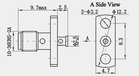 SSMA Series Female Mini SMA RF Connector For 1#Semi-rigid/flexible Cable