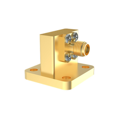 Gold Plating WR42 BJ220 To K2.92mm Female Waveguide To Coax Adapter 17.6GHz~26.7GHz K/BJ220-KF6