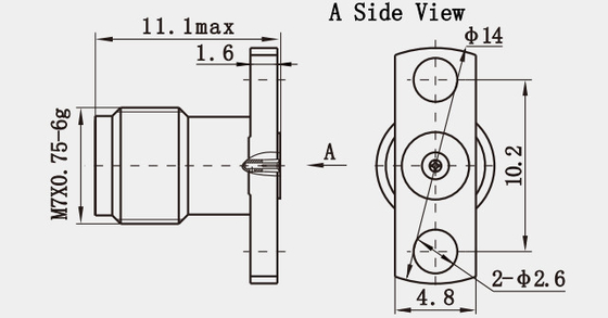 Stainless Steel 2.4mm RF Coaxial Connector with Microstrip ISO-9001-2015 Certified
