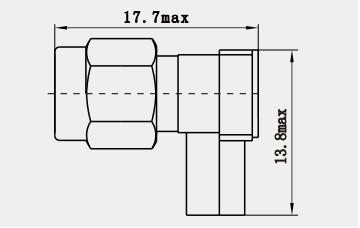 Stainless Steel K2.92 Series Male Right Angle RF Coaxial Connector Plug