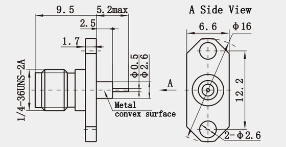 K Type K2.92mm Female Stainless Steel RF Coaxial Connector With Microstrip
