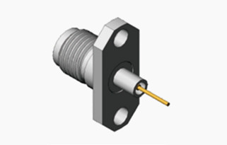 K Series Female 2-hole Flange Stainless Steel RF Coaxial Connector with Long Microstrip