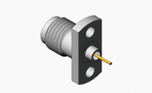K2.92 Series Female 2-hole Flange Stainless Steel RF Coaxial Connector with PTFE Insulator and Passivated Plating